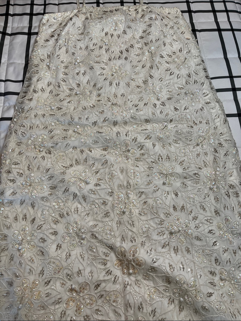 Embellished Ivory Floral Sheath Dress